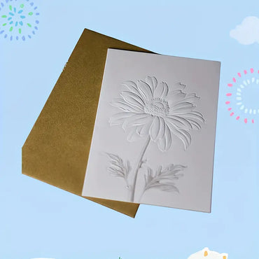 Elegant Floral Embossed Greeting Cards (Set of 5)