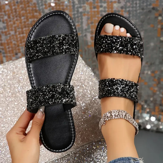 Starlight Stroll Bling Slip-On Sandals