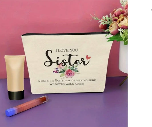 I Love You Sister Cosmetic Travel Bag 