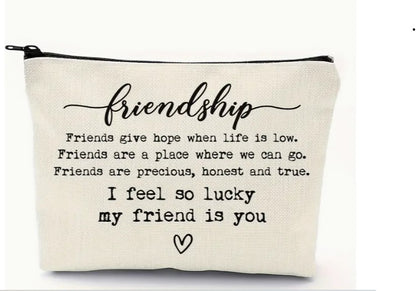 Friendship Inspirational Cosmetic Travel Bag 